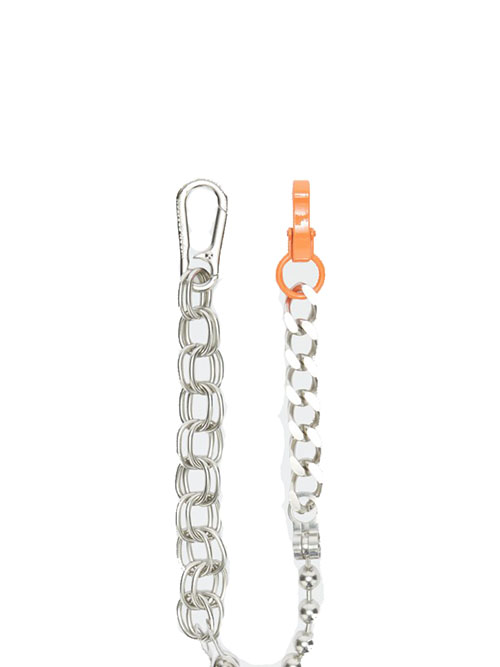 Multichain Necklace Silver Orange