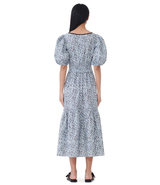 Printed Cotton Long Smock Dress