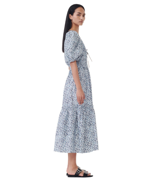 Printed Cotton Long Smock Dress