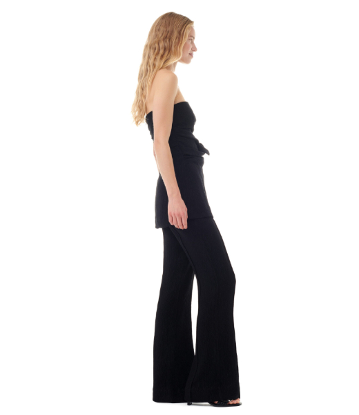 Viscose Stretch Crepe Black Top