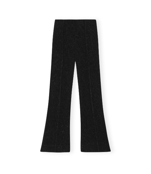 Viscose Stretch Crepe Flared Black Pants