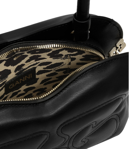 Butterfly Top Handle Black Shoulder Bag