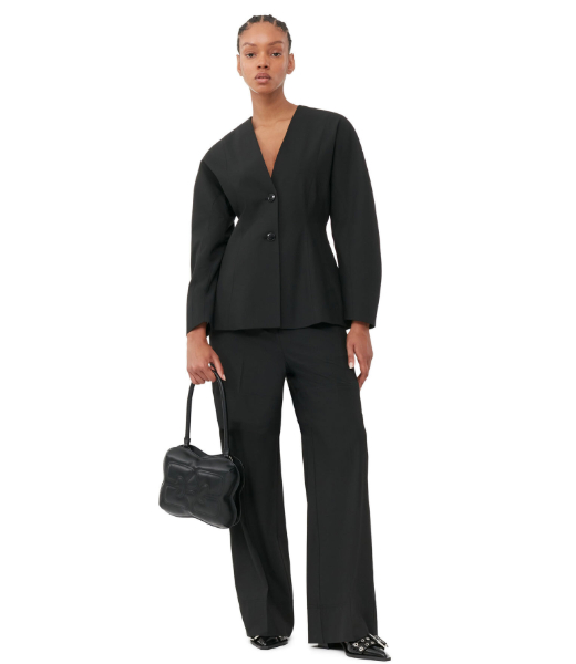 Butterfly Top Handle Black Shoulder Bag