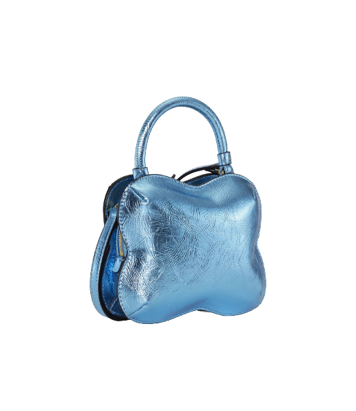 Butterfly Blue Curacao Metallic Small Crossbody Bag