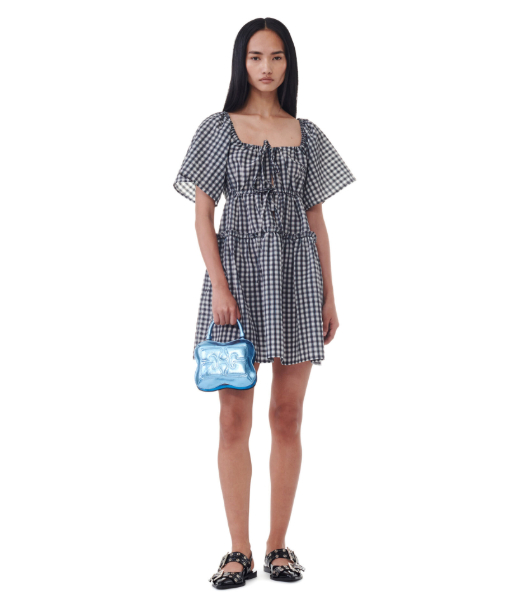 Butterfly Blue Curacao Metallic Small Crossbody Bag