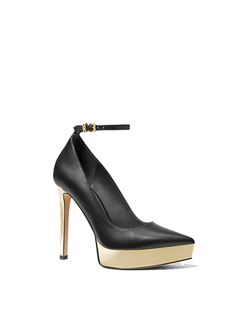 Black Xenia Ankle Strap Pump