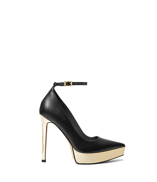 Black Xenia Ankle Strap Pump