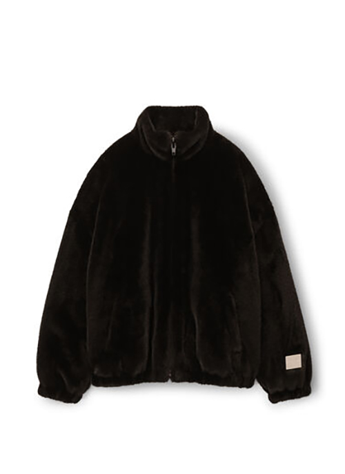 Black Track Jacket With Metal Plate Trim
