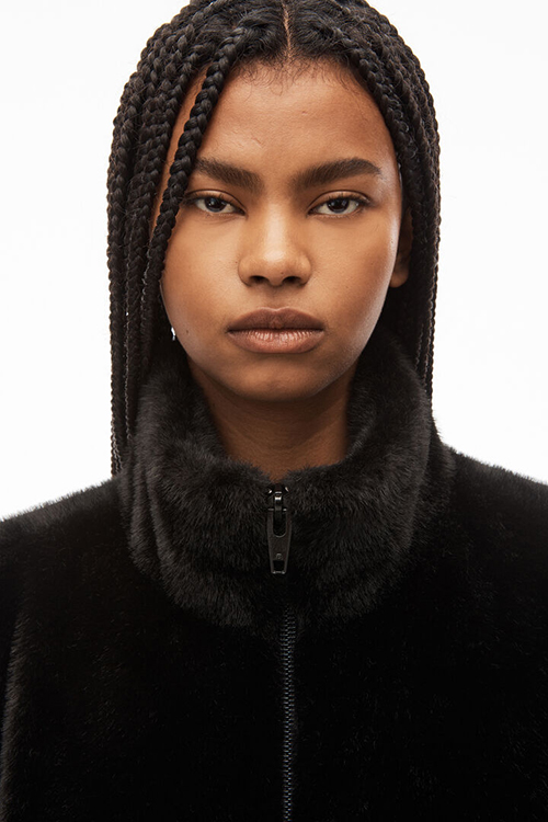 Black Track Jacket With Metal Plate Trim