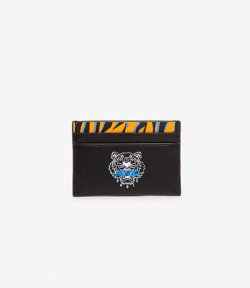 KENZO 'TINY TIGER' LEATHER CARD HOLDER