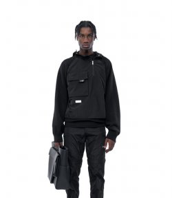 HELIOT EMIL RAGLAN KNIT SWEATER W. TECH VEST