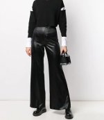 ALEXANDER WANG WET SHINE WASH & CO BLACK PANTS
