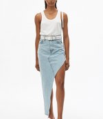 ALEXANDER WANG RUNWAY ASYMETRICAL SKIRT - PEBBLE BLEACH