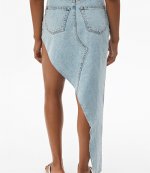 ALEXANDER WANG RUNWAY ASYMETRICAL SKIRT - PEBBLE BLEACH