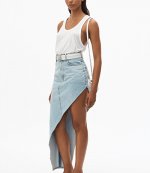 ALEXANDER WANG RUNWAY ASYMETRICAL SKIRT - PEBBLE BLEACH