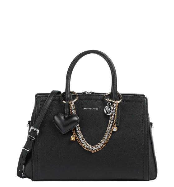 Black Leather Laila Md Satchel