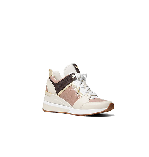 Georgie Trainer Soft Pink Brown Logo