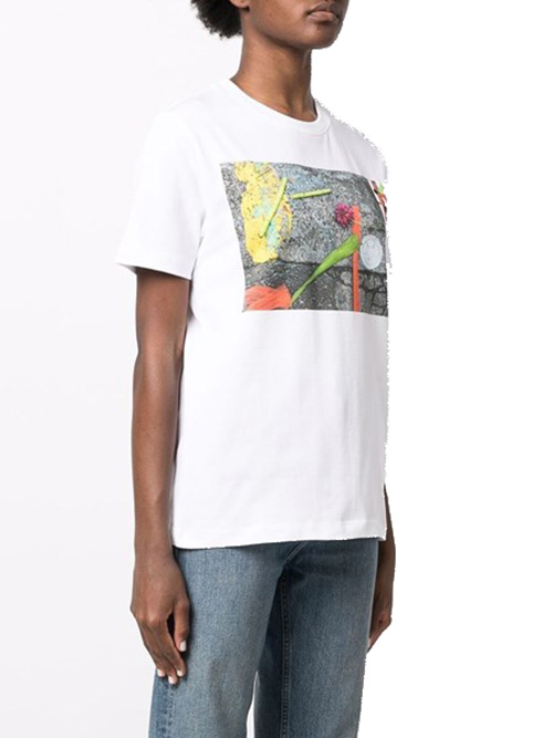 Knitted White Cotton T-Shirt
