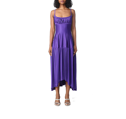 Purple Robe Fitted Dress