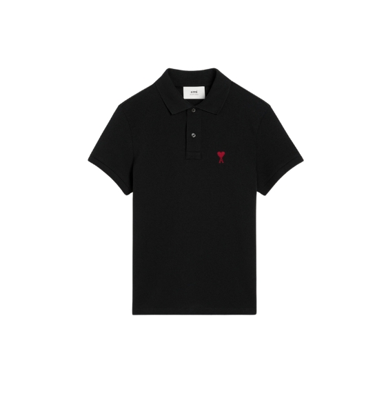 Red Ami De Coeur Black Pique Polo Shirt