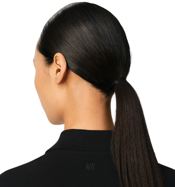 Red Ami De Coeur Black Pique Polo Shirt