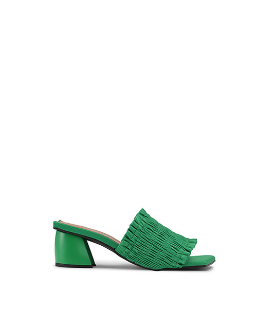 Kelly Green Kitten Mules