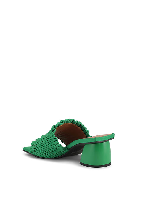 Kelly Green Kitten Mules