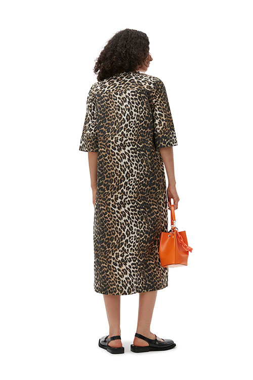 Printed Cotton Wide Midi Dress