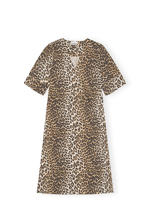 Printed Cotton Wide Midi Dress