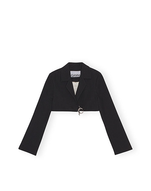 Cotton Suiting Cropped Blazer