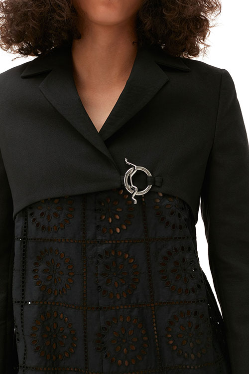 Cotton Suiting Cropped Blazer
