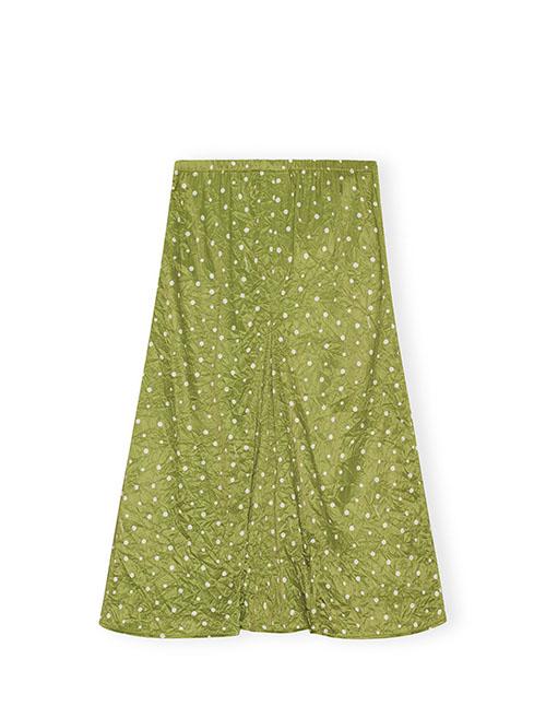 Crinkled Satin Midi Skirt