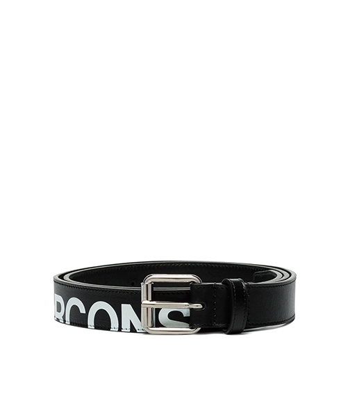 Huge Logo Black Leather Belt