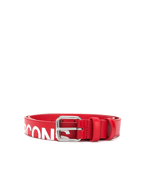 Huge Logo Red Leather Belt