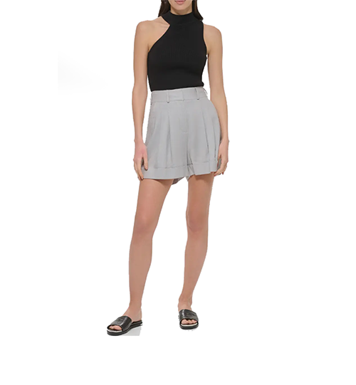 Grey Linen Shorts