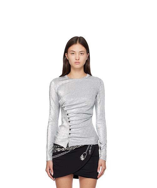 Silver Long Sleeve Top