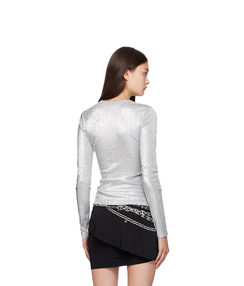 Silver Long Sleeve Top