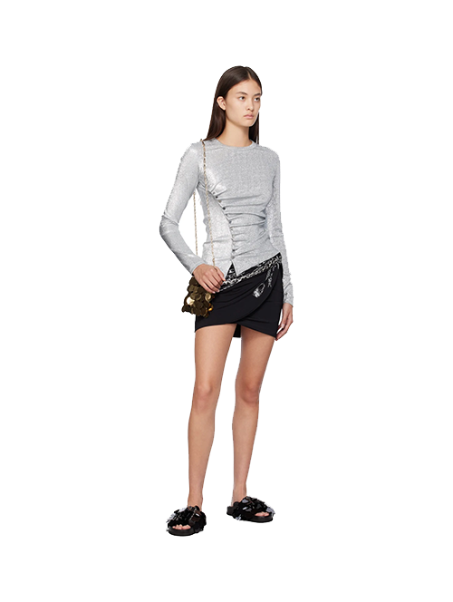 Silver Long Sleeve Top