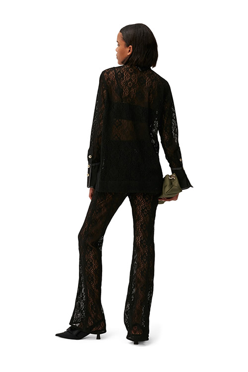 Cotton Lace Flared Pants