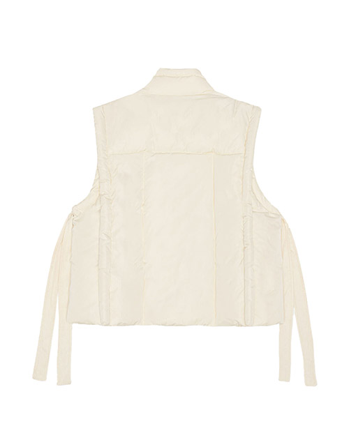Shiny Buttercream Puff Oversized Vest