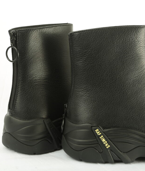 Raf Simons (Runner) Black Cylon Leather Ankle Boots