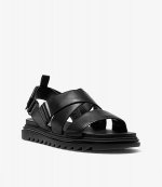 Michael Michael Kors Damon Black Leather Sandal