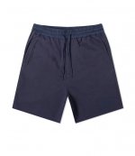 Y-3 NAVY LOGO SWEAT PANTS