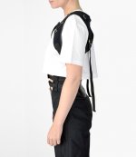 CROP T-SHIRT WITH DETACHABLE CHEST HARNESS WHITE