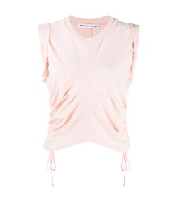ALEXANDER WANG WASH AND GO H. TWIST JSY CROP TOP X/SIDE TIES