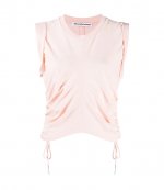 ALEXANDER WANG WASH AND GO H. TWIST JSY CROP TOP X/SIDE TIES