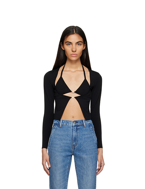 Twinset Hybrid Bikini Cardigan With Crystal Logo