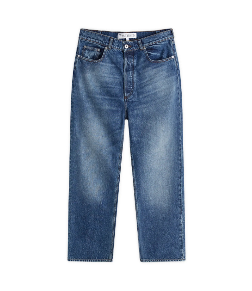 5 Pocket Straight Leg Mid Blue Denim Trouser