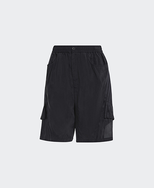 Sanded Cupro Black Shorts