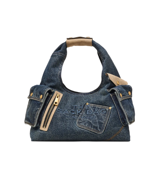Dark Wash Denim The Pocket Sack Bag